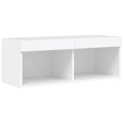 Mobili TV a Muro con LED 6pz Bianchi in Legno Multistrato | homemem39