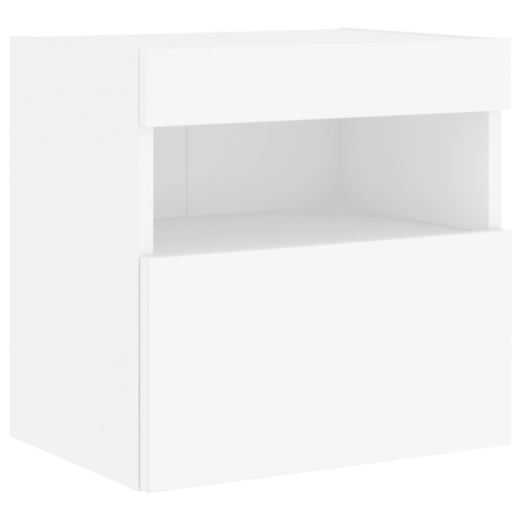 Mobili TV a Muro con LED 5pz Bianchi in Legno Multistrato | homemem39