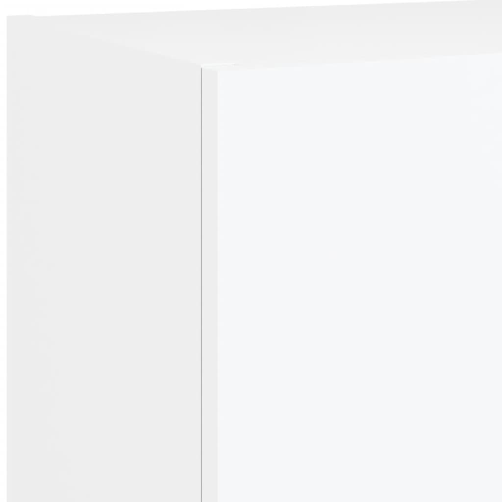 Mobili TV a Muro con LED 5pz Bianchi in Legno Multistrato | homemem39