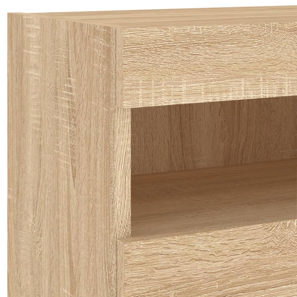Mobili TV a Muro con LED 5pz Rovere Sonoma Legno Multistrato