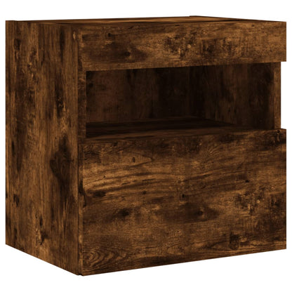 Mobili TV a Muro con LED 5pz Rovere Fumo in Legno Multistrato | homemem39