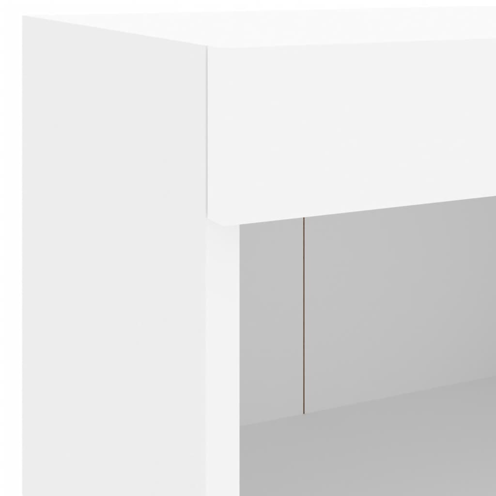 Set Mobili TV a Muro 7 pz con Luci LED Bianco