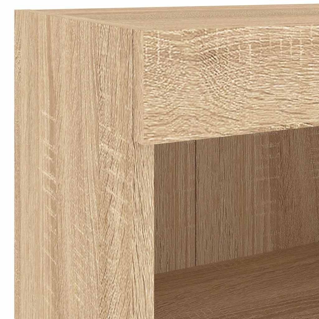 Set Mobili TV a Muro 7 pz con Luci LED Rovere Sonoma