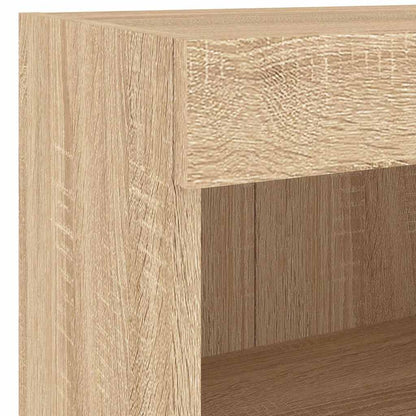 Set Mobili TV a Muro 7 pz con Luci LED Rovere Sonoma