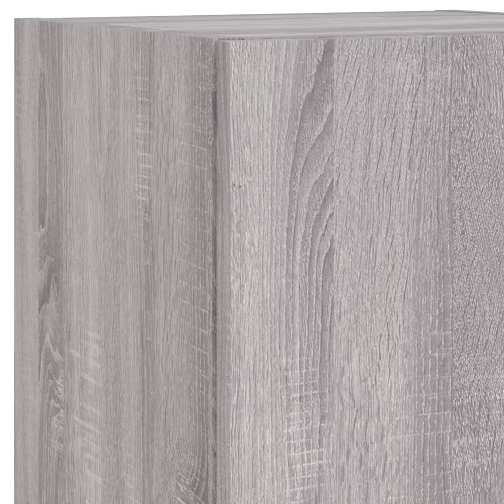 Set Mobili TV a Muro 8 pz con Luci LED Grigio Sonoma | homemem39