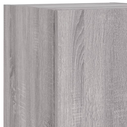 Set Mobili TV a Muro 8 pz con Luci LED Grigio Sonoma | homemem39