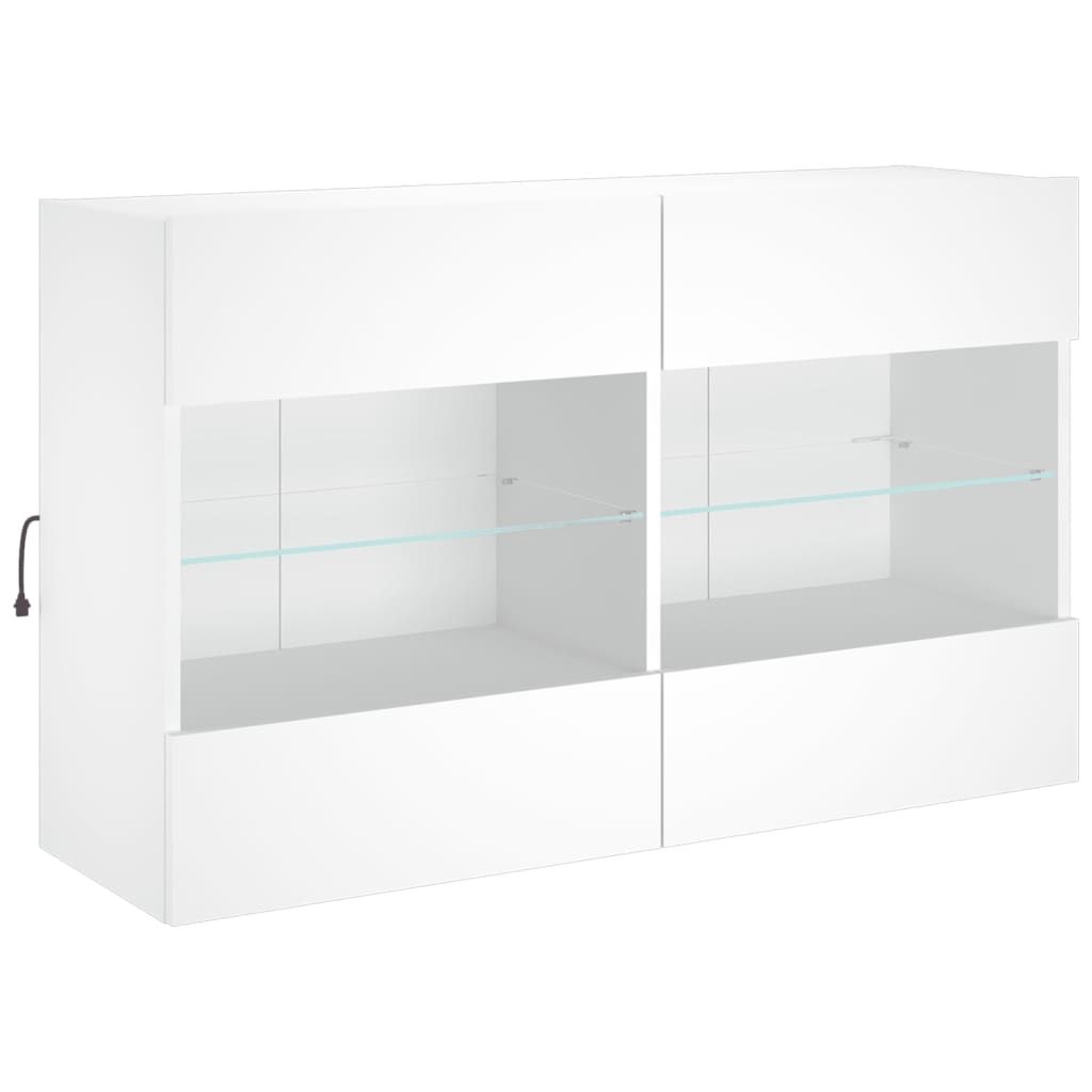 Set Mobili TV a Muro 6 pz con Luci LED Bianco