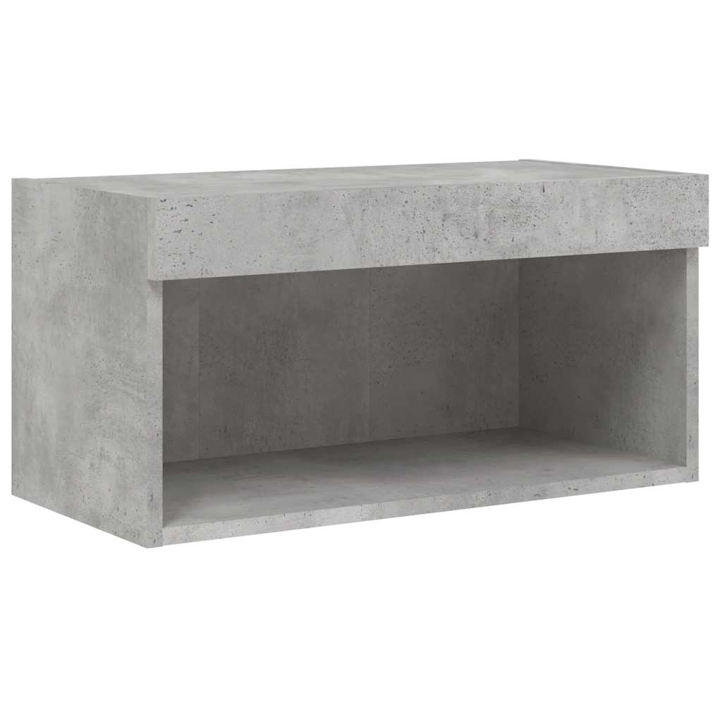 Set Mobili TV a Muro 6 pz con Luci LED Grigio Cemento
