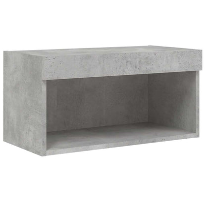 Set Mobili TV a Muro 6 pz con Luci LED Grigio Cemento