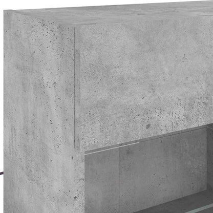 Set Mobili TV a Muro 6 pz con Luci LED Grigio Cemento