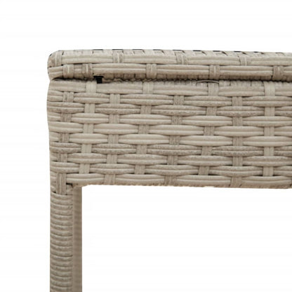 Lettini Prendisole 2pz con Tavolino Grigio Chiaro in Polyrattan