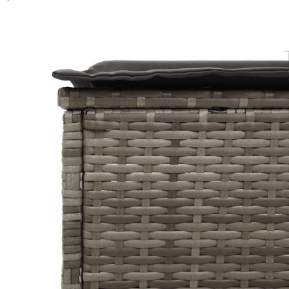 Lettino Prendisole con Cuscino Grigio in Polyrattan