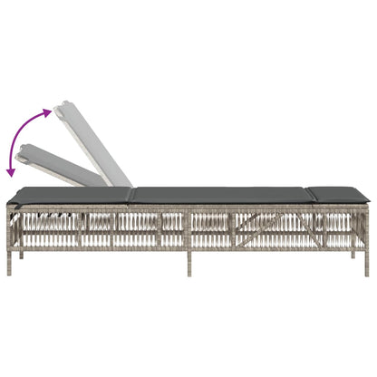 Lettini Prendisole 2pz con Tavolino grigio chiaro in Polyrattan