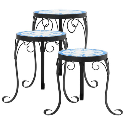 Supporti per Piante 3 pz Blu e Bianco in Ceramica | homemem39