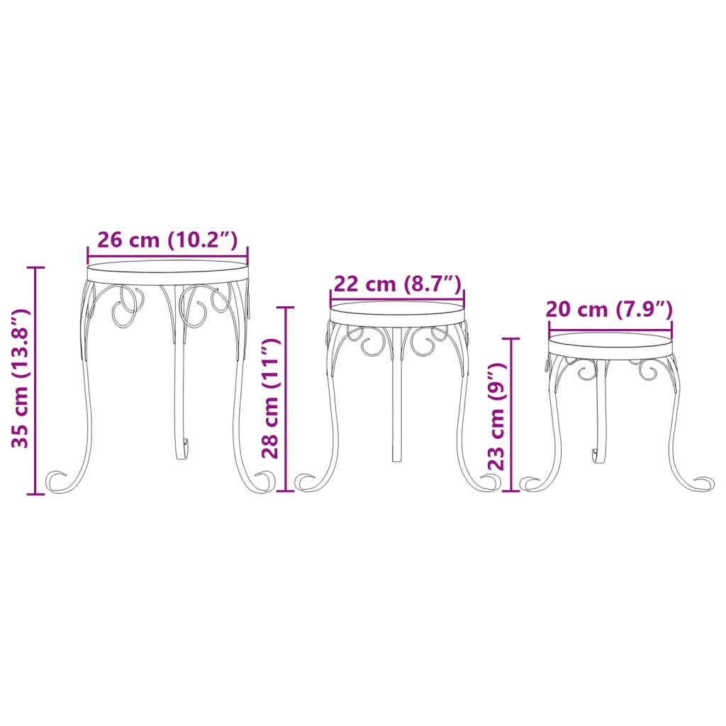 Supporti per Piante 3 pz Blu e Bianco in Ceramica | homemem39