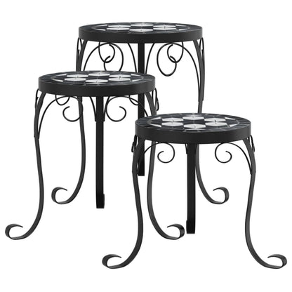 Supporti per Piante 3 pz Nero e Bianco in Ceramica | homemem39