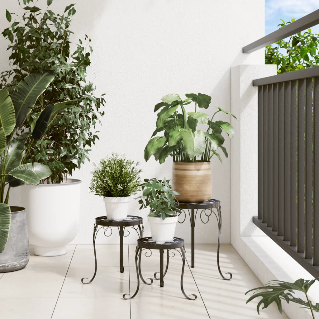Supporti per Piante 3 pz Nero e Bianco in Ceramica | homemem39