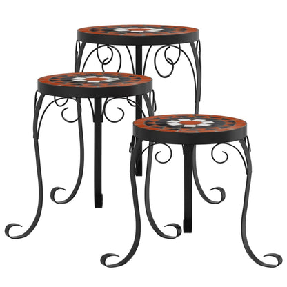 Supporti per Piante 3 pz Terracotta e Bianco in Ceramica | homemem39