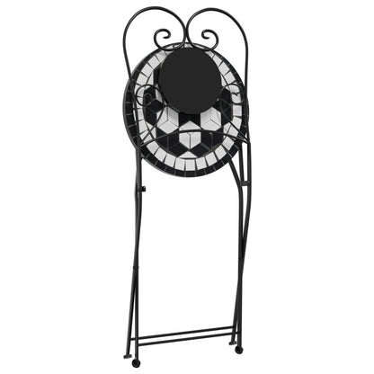 Sedie da Bistrò Pieghevoli 2 pz Nero e Bianco in Ceramica - homemem39