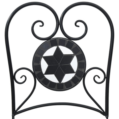 Sedie da Bistrò Pieghevoli 2 pz Nero e Bianco in Ceramica - homemem39