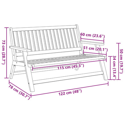 Set di Mobili da Giardino Marrone Legno di Acacia Massello