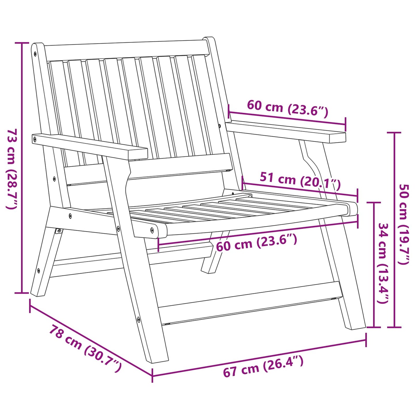Set di Mobili da Giardino 2 pcs Marrone