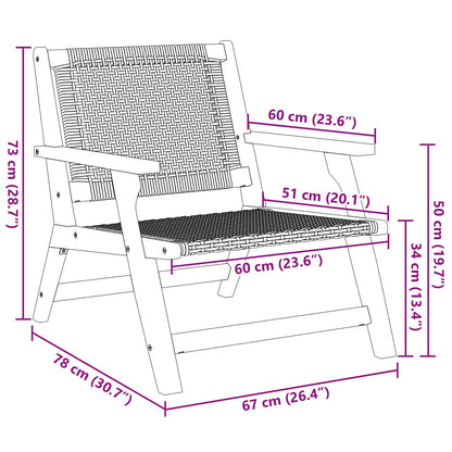 Arredamento da Giardino 2 pcs Nero 67 x 78 x 73 cm