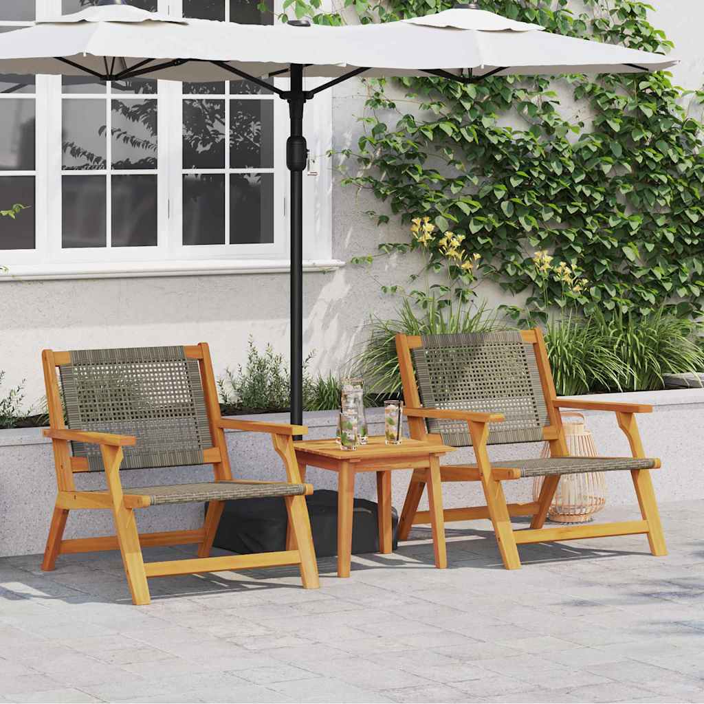 Arredamento da Giardino 2 pcs Grigio 67 x 78 x 73 cm