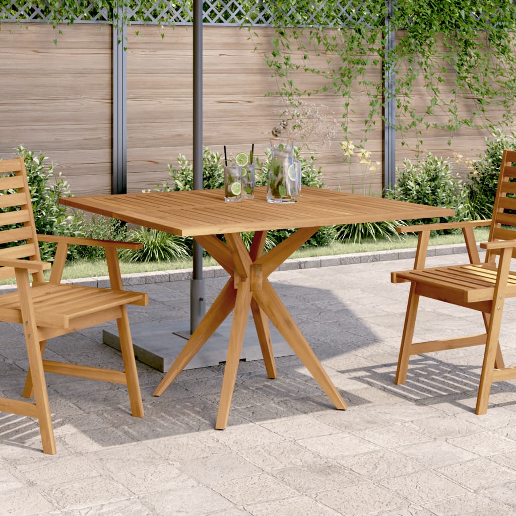 Tavolo da Giardino Quadrato 110x110x75 cm Legno Massello Acacia