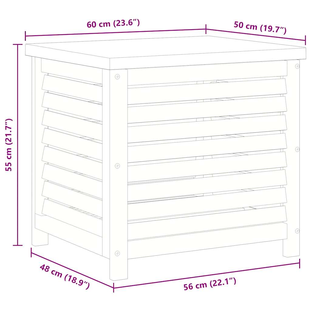 Contenitore da Giardino 60x50x55 cm Legno Massello di Eucalipto - homemem39