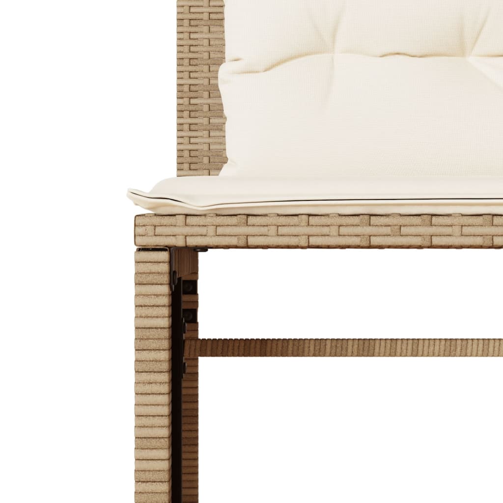 Set Divano da Giardino 4 pz con Cuscini Beige in Polyrattan