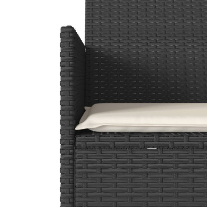 Divano da Giardino a 2 Posti Tavolo Cuscini Nero in Polyrattan | homemem39