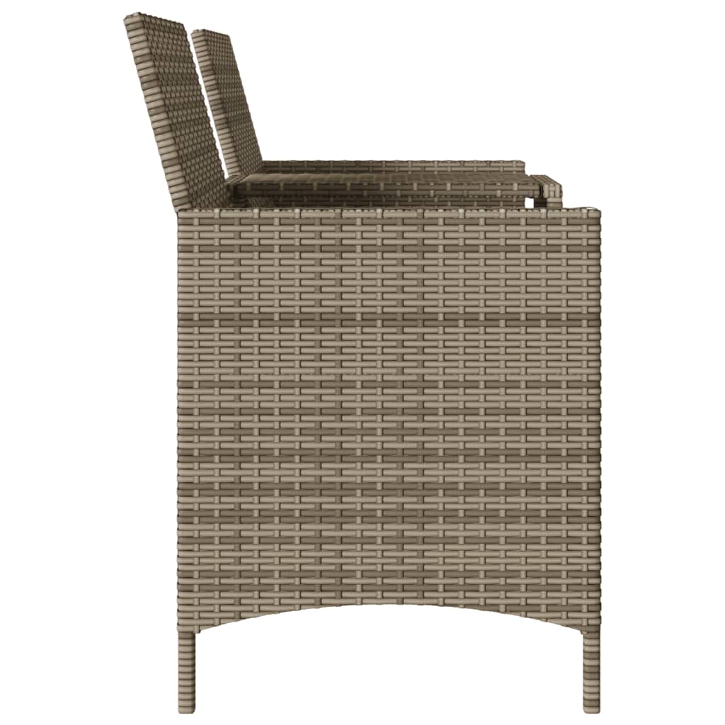 Divano Giardino 2 Posti con Tavolo e Cuscini Grigio Polyrattan | homemem39