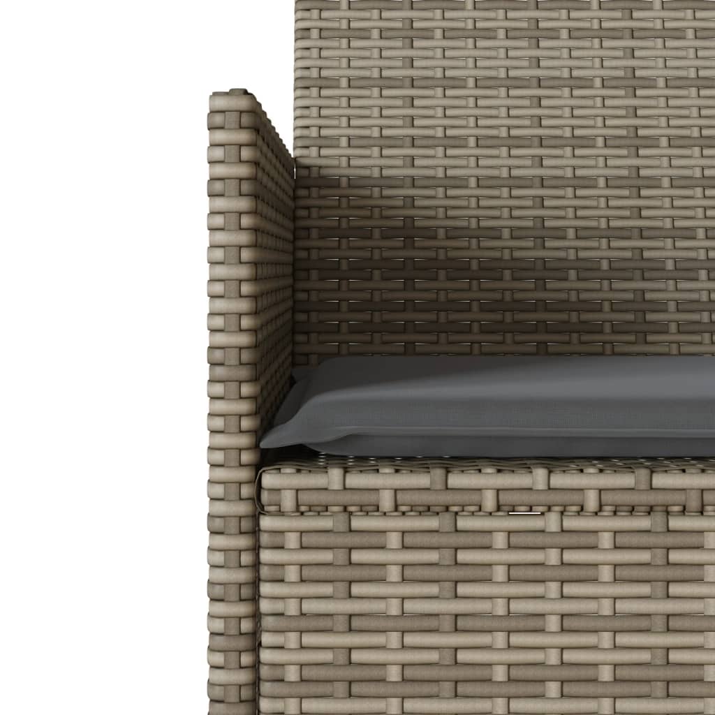 Divano Giardino 2 Posti con Tavolo e Cuscini Grigio Polyrattan | homemem39