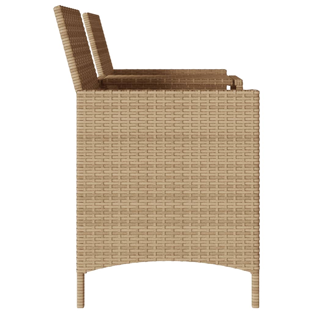 Divano Giardino 2 Posti con Tavolo e Cuscini Beige Polyrattan | homemem39