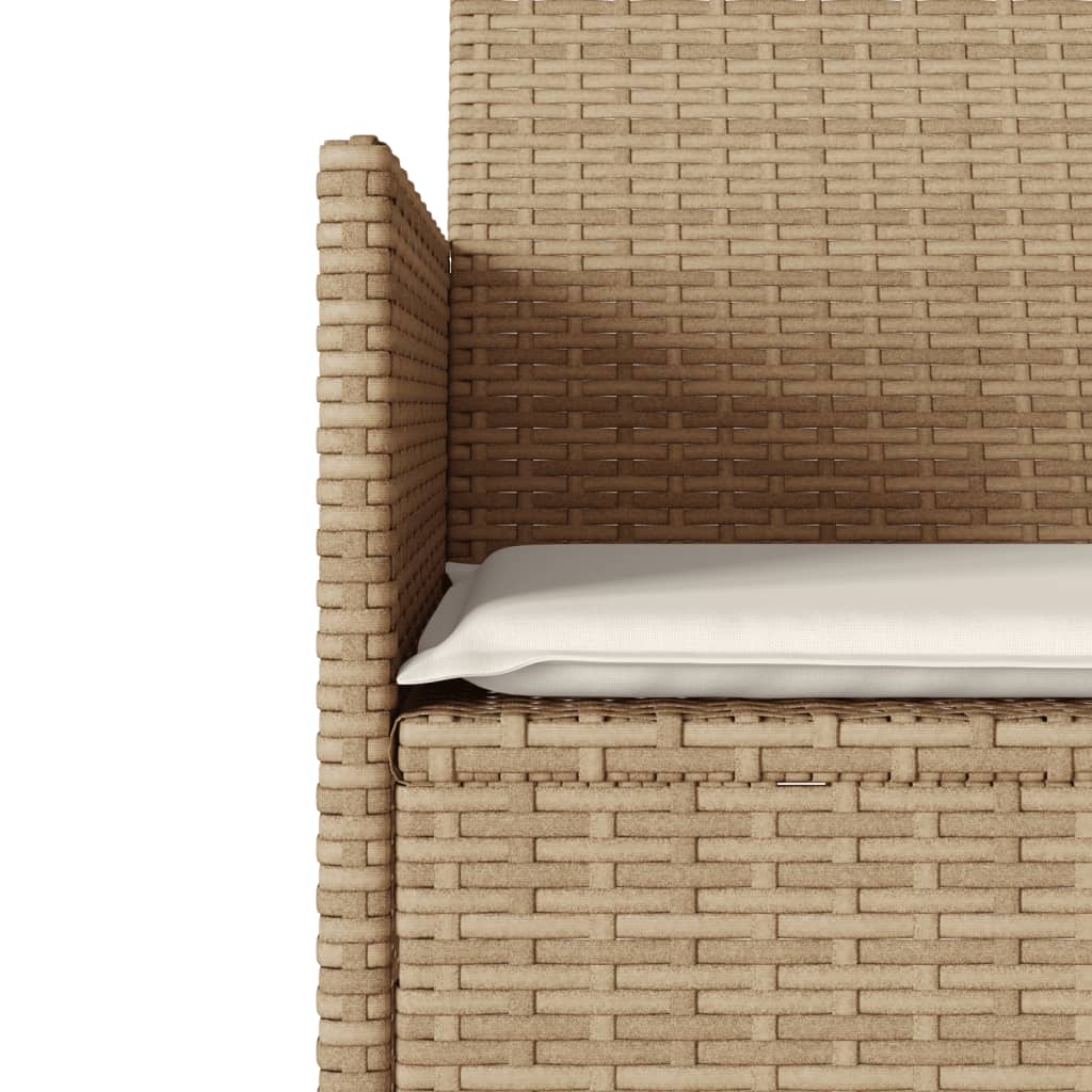 Divano Giardino 2 Posti con Tavolo e Cuscini Beige Polyrattan | homemem39