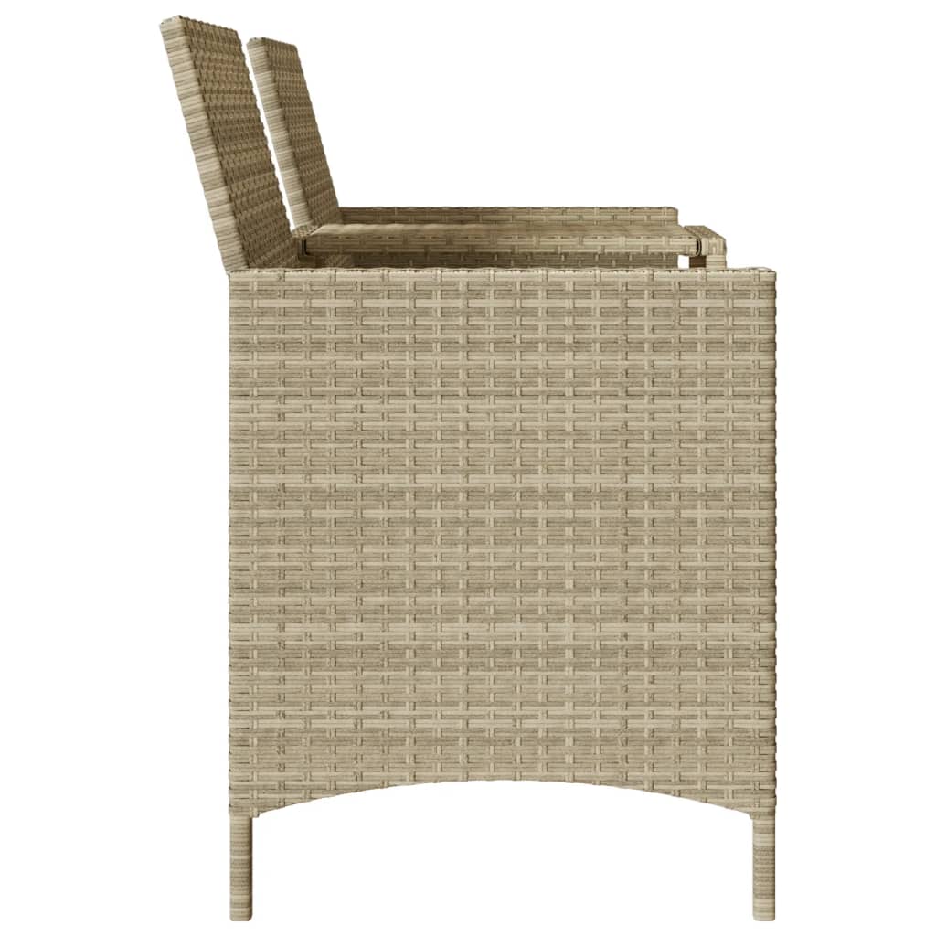 Divano 2 Posti con Tavolo e Cuscini Grigio Chiaro Polyrattan | homemem39