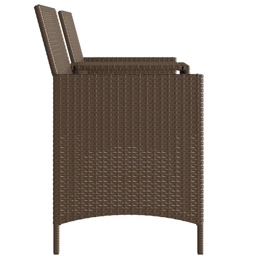 Divano Giardino 2Posti con Tavolo e Sgabelli Marrone Polyrattan | homemem39