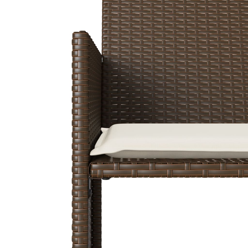 Divano Giardino 2Posti con Tavolo e Sgabelli Marrone Polyrattan | homemem39
