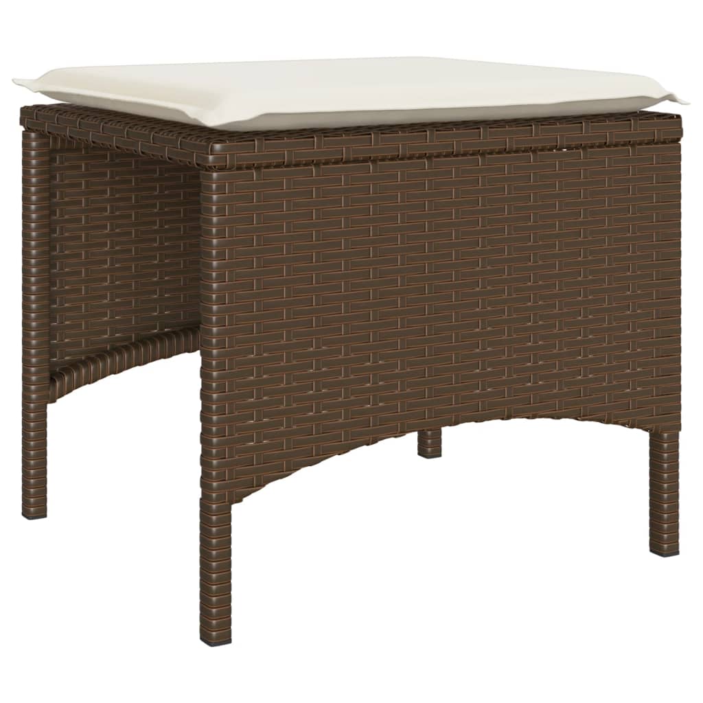 Divano Giardino 2Posti con Tavolo e Sgabelli Marrone Polyrattan | homemem39