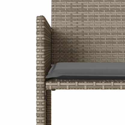 Divano Giardino 2 Posti con Tavolo e Sgabelli Grigio Polyrattan | homemem39