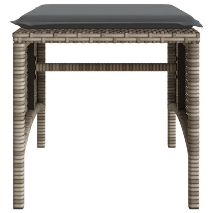 Divano Giardino 2 Posti con Tavolo e Sgabelli Grigio Polyrattan | homemem39