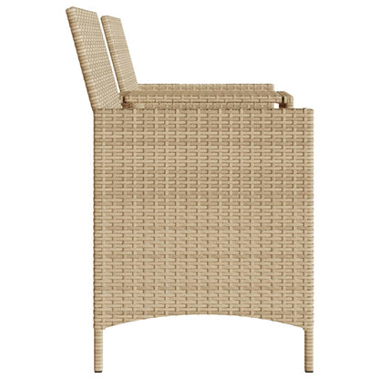 Divano Giardino 2 Posti con Tavolo e Sgabelli Beige Polyrattan | homemem39