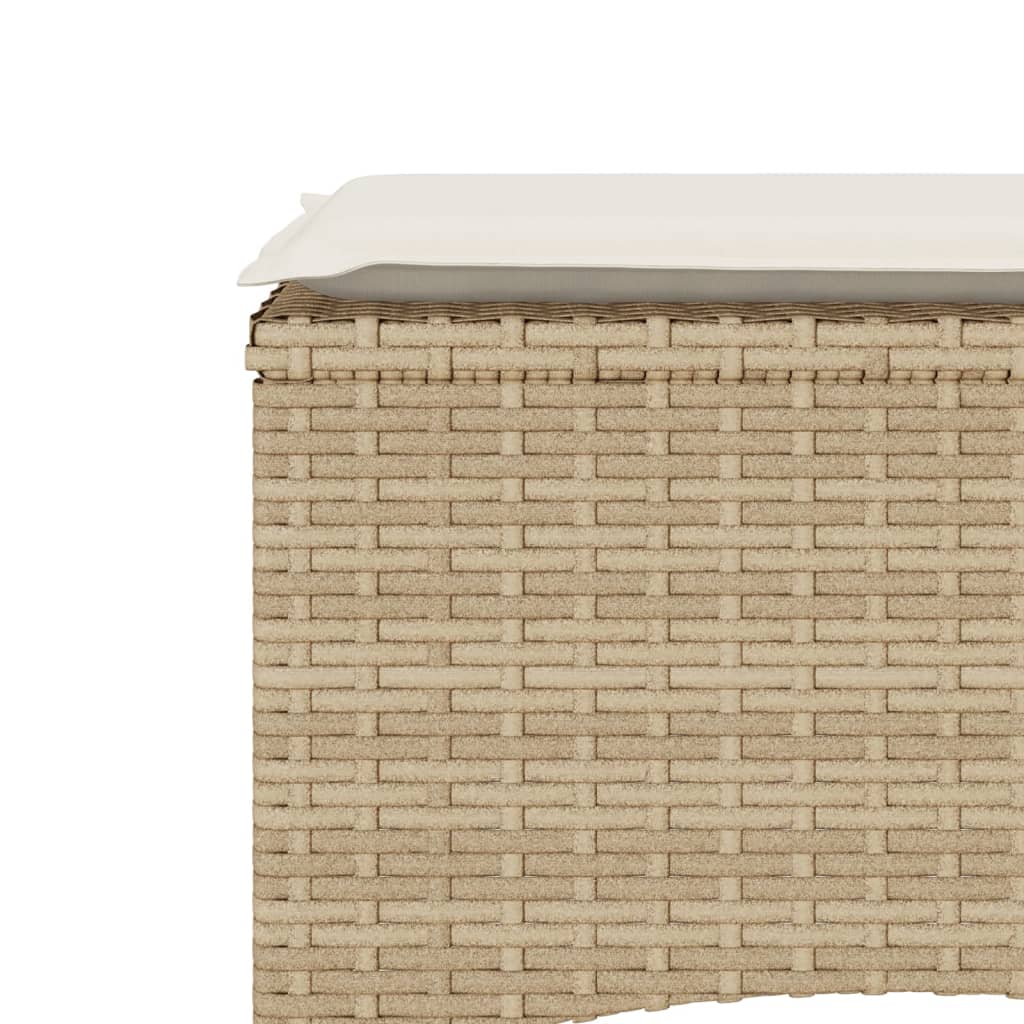 Divano Giardino 2 Posti con Tavolo e Sgabelli Beige Polyrattan | homemem39