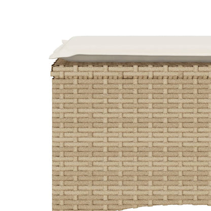 Divano Giardino 2 Posti con Tavolo e Sgabelli Beige Polyrattan | homemem39