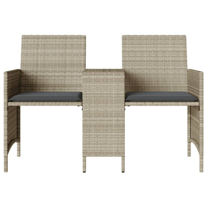 Divano Giardino 2Posti Tavolo Sgabelli Grigio Chiaro Polyrattan | homemem39
