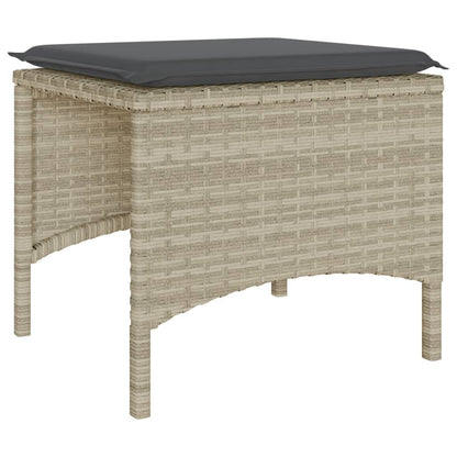 Divano Giardino 2Posti Tavolo Sgabelli Grigio Chiaro Polyrattan | homemem39