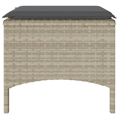 Divano Giardino 2Posti Tavolo Sgabelli Grigio Chiaro Polyrattan | homemem39