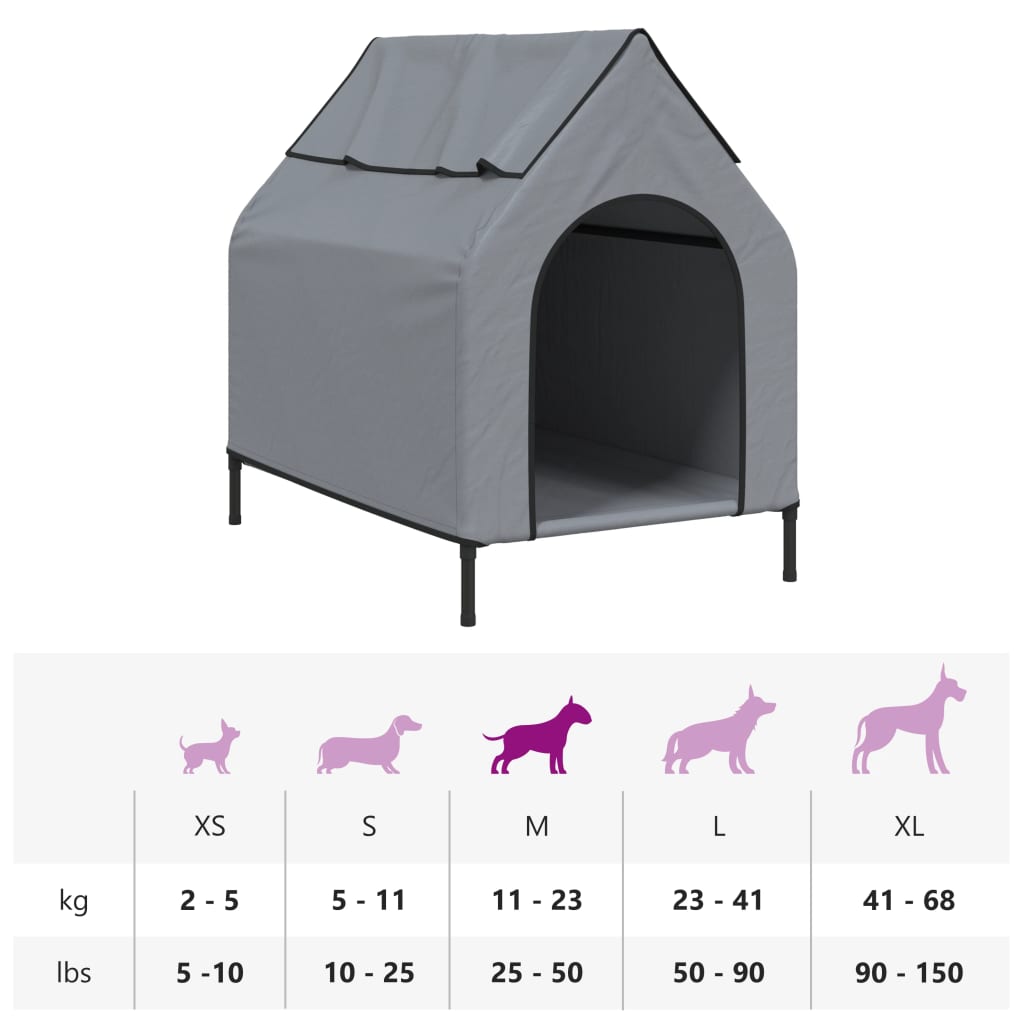 Dog Kennel in Anthracite Oxford Canvas and Steel