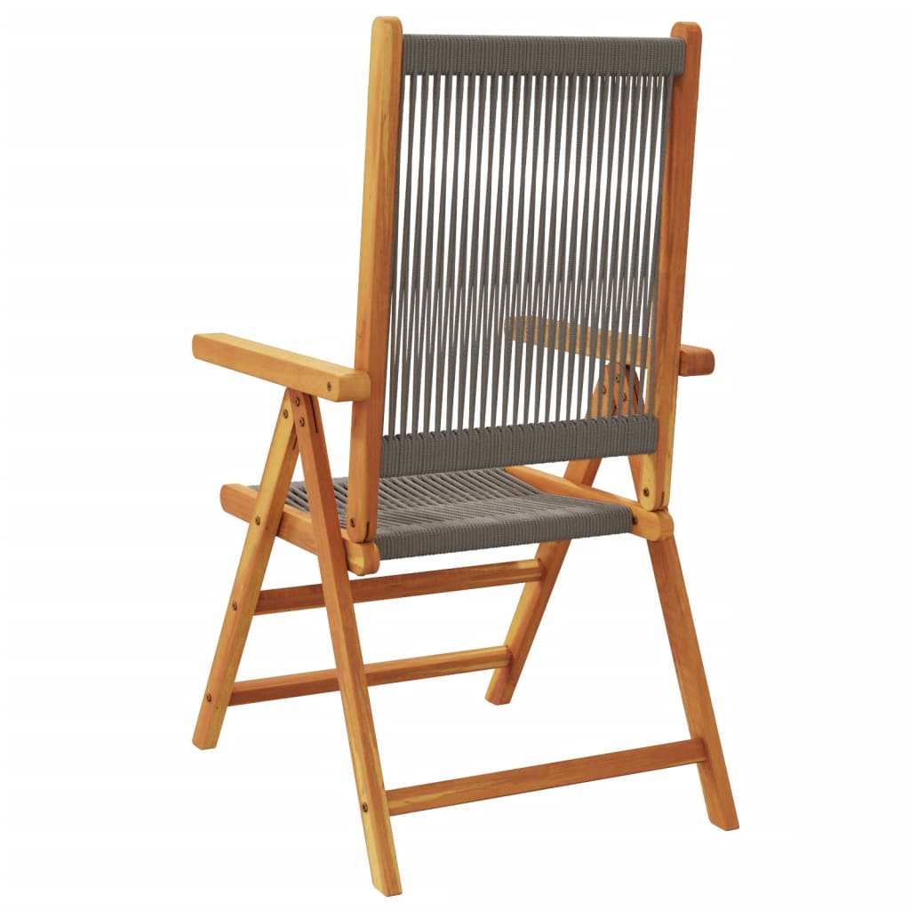 Garden Chairs 2pcs Gray Solid Acacia Wood and Polypropylene